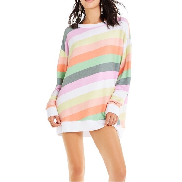 Wildfox • Sorbet Stripes Roadtrip Pullover Sweater - Picture 3 of 8